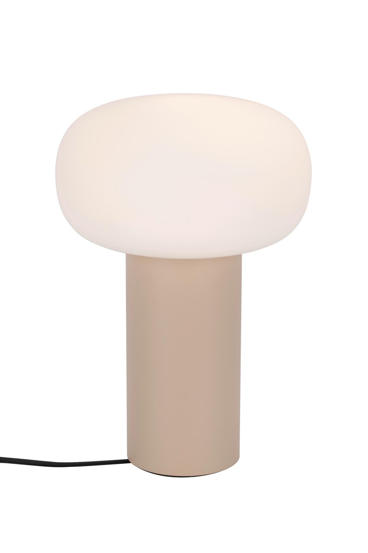 LAMPA STOŁOWA Z AKUMULATOREM FUNGO - biały/kolor piaskowy, Design, metal/szkło (13/19cm) - Dieter Knoll