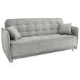 Sofa mit Schlaffunktion in Schlammfarbe 'Aron' - Schlammfarben/Silberfarben, MODERN, Holzwerkstoff/Kunststoff (216/95/95cm) - Livetastic Sofa mit Schlaffunktion in Schlammfarbe 'Aron' - Schlammfarben/Silberfarben, MODERN, Holzwerkstoff/Kunststoff (216/95/95cm) - Livetastic