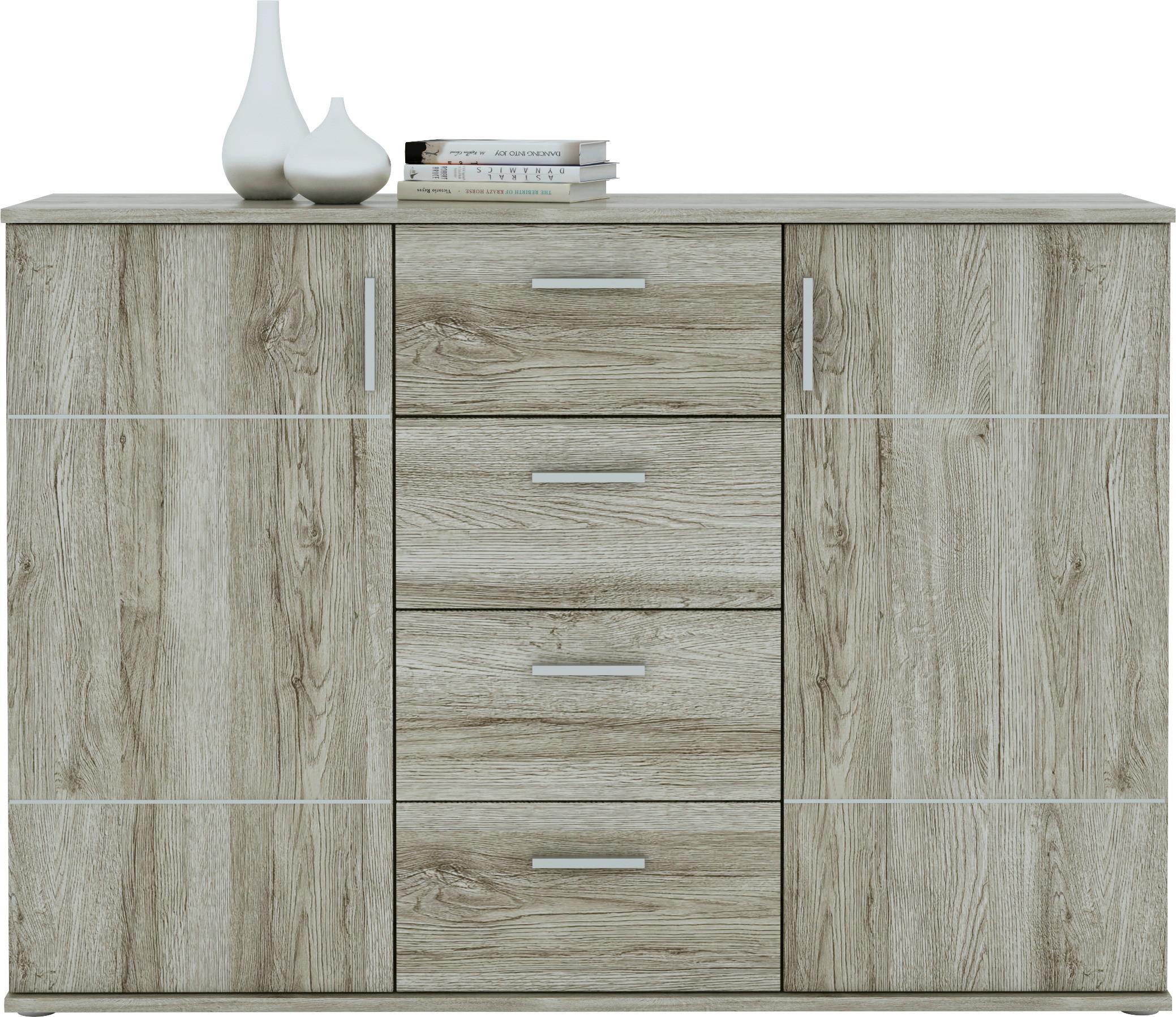 Comodă JONAS - culoare lemn stejar, Modern, material pe bază de lemn (131,7/92,2/38,5cm) - Modern Living