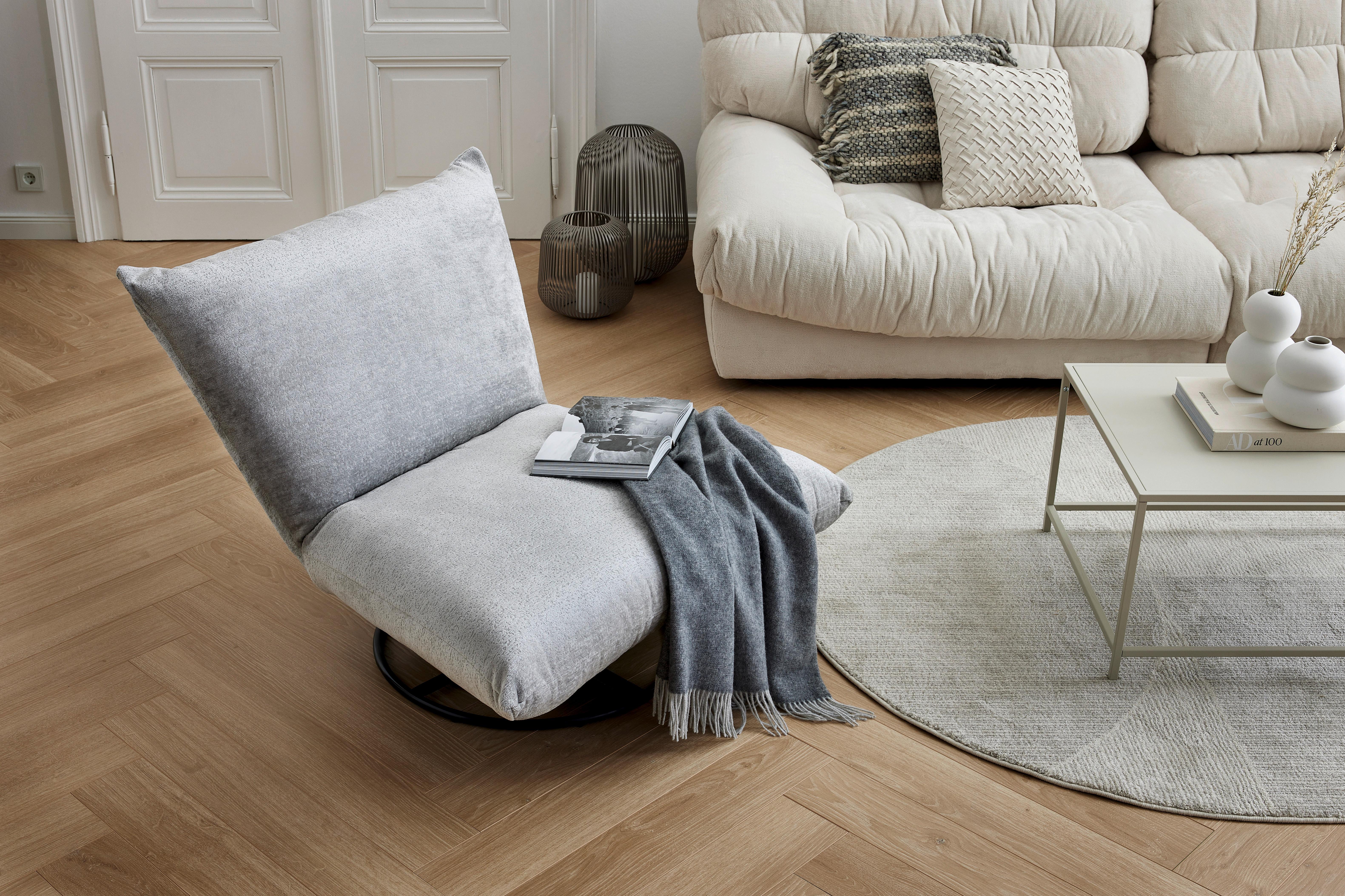 Relaxsessel Cremona Grau - Schwarz/Grau, Design, Textil/Metall (100/78/96cm) - Livetastic