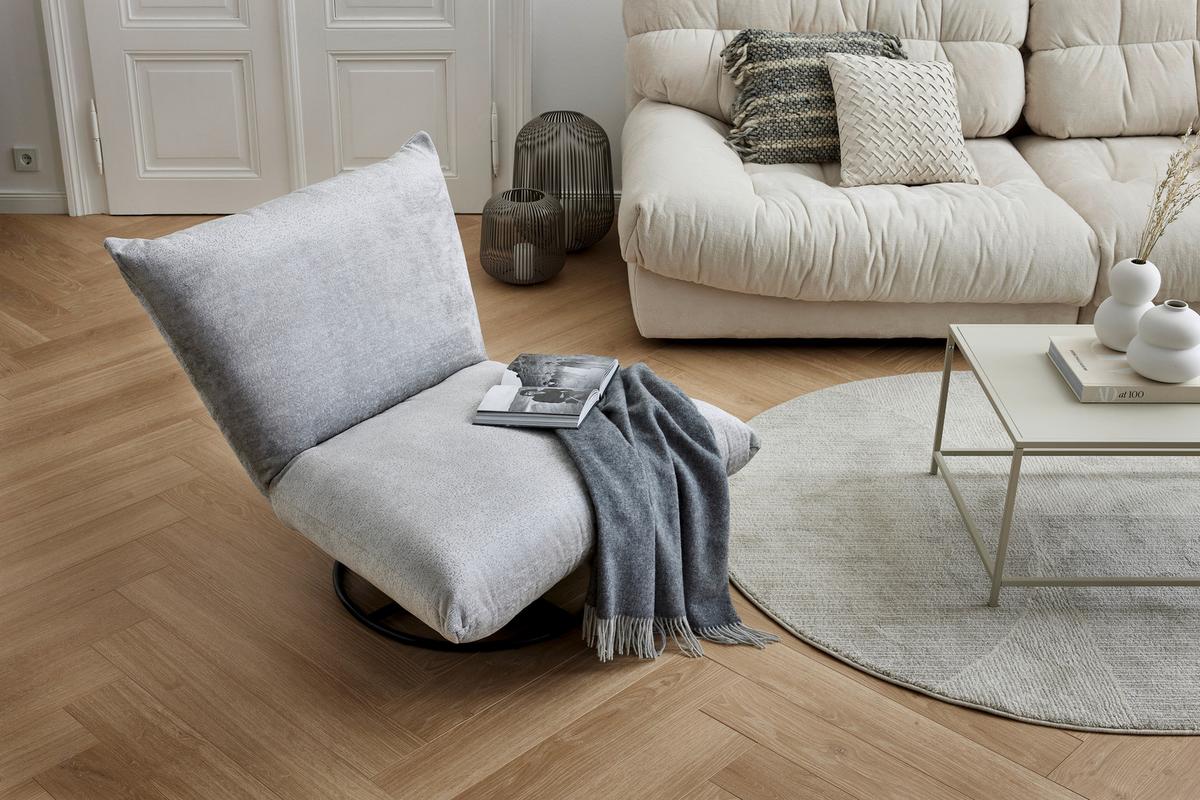 Relaxsessel Cremona Grau - Schwarz/Grau, Design, Textil/Metall (100/78/96cm) - Livetastic