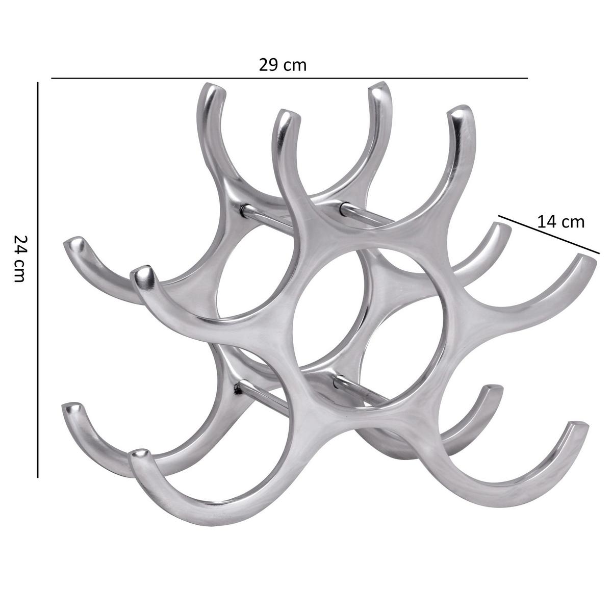 Weinregal Aluminium Alufarben ca. 29x24x14cm - Alufarben, MODERN, Metall (29/24/14cm) - MID.YOU