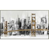 OBRAZ PRZESTRZENNY X2-P1808-1LUTZ - kolor srebrny/biały, Design, tworzywo sztuczne/drewno (120/70cm) - Monee