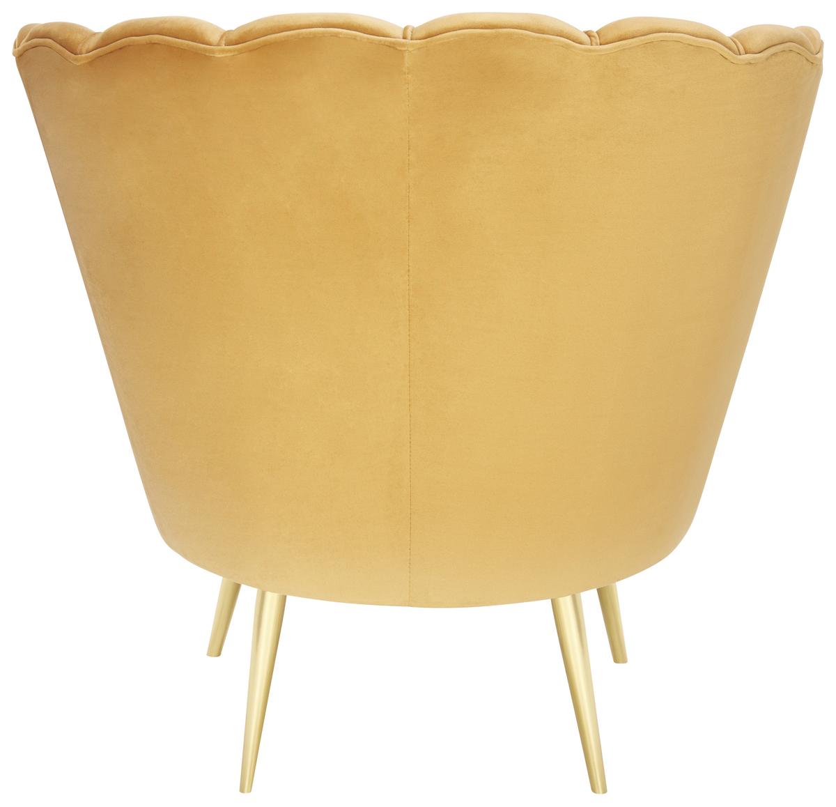 FOTEL JENNY - kolor złoty/curry, Trend, metal/tkanina (83/87/76cm) - Xora