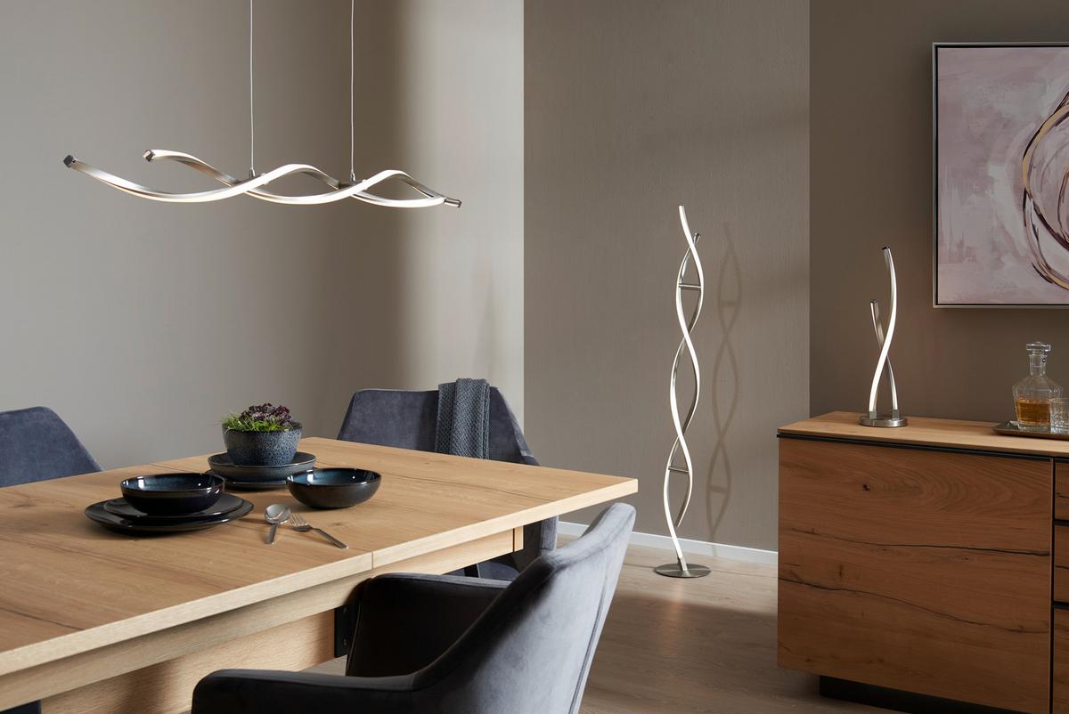 LAMPA WISZĄCA LED 9142-55 POLINA - kolor niklowy, Design, metal (110/8/140cm) - Paul Neuhaus