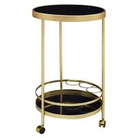 Servirni Voziček Wl6.000 - zlate barve/črna, Design, kovina/umetna masa (45/45/76cm) - MID.YOU