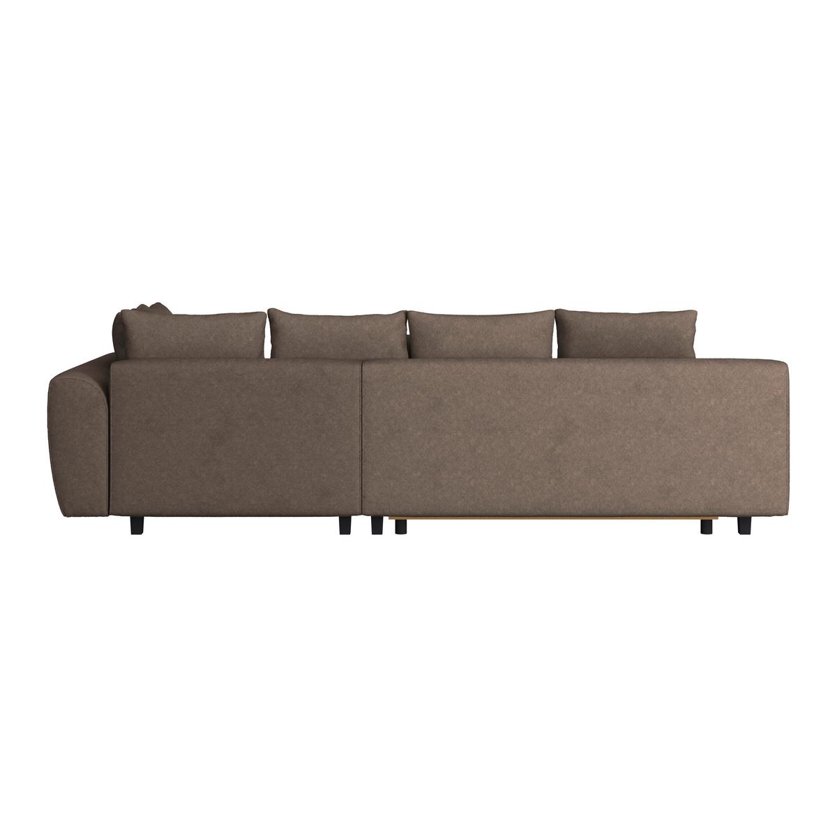 Kutna Garnitura Mendoza - tamno smeđa/siva, Design, tekstil/drvo (309/197cm) - Modern Living