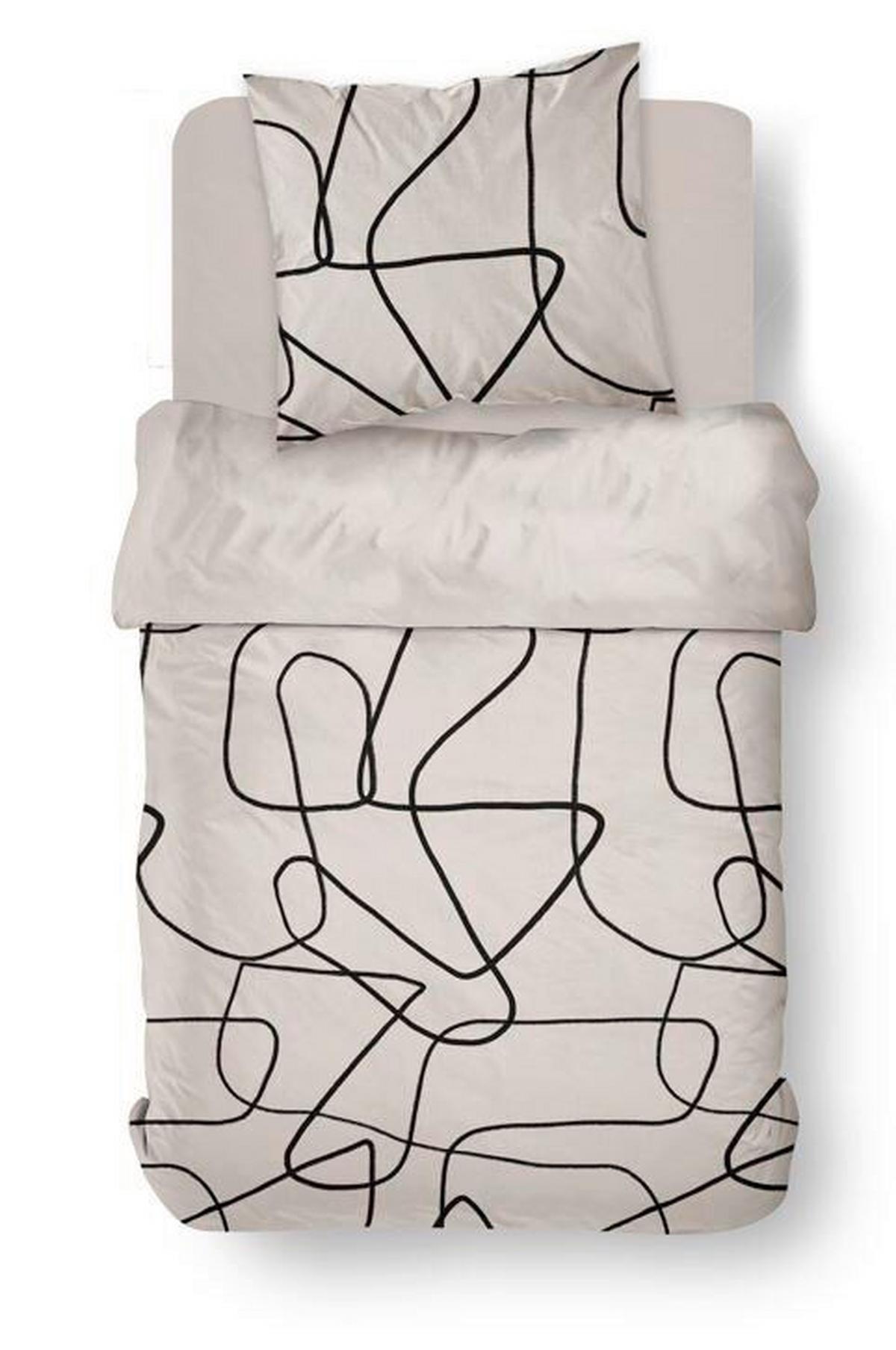 Ágyneműhuzat-garnitúra 3 Részes Sunshine Abstract - barna/fekete, Modern, textil (140/200cm)