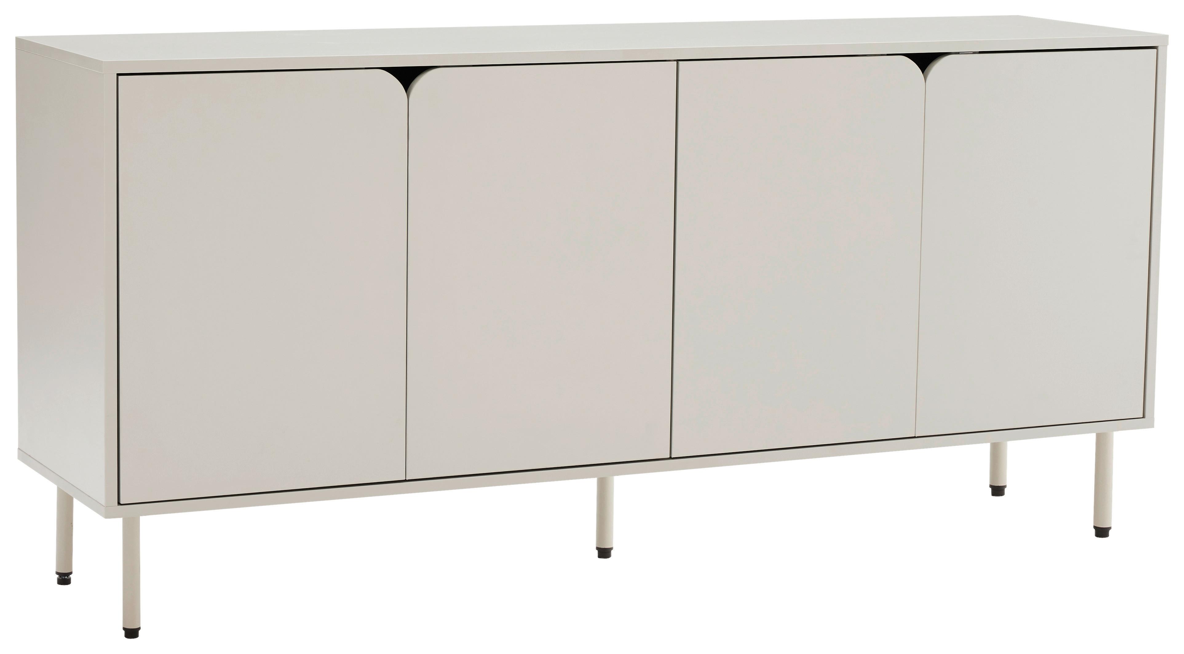 KOMODA SZEROKA MIMI - szary jedwabisty, Design, materiał drewnopochodny/metal (160/75/40cm) - Xora