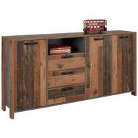 Sideboard in Anthrazit/Eichefarben - Eichefarben/Anthrazit, Konventionell, Holzwerkstoff/Kunststoff (183/93/38cm) - Mömax