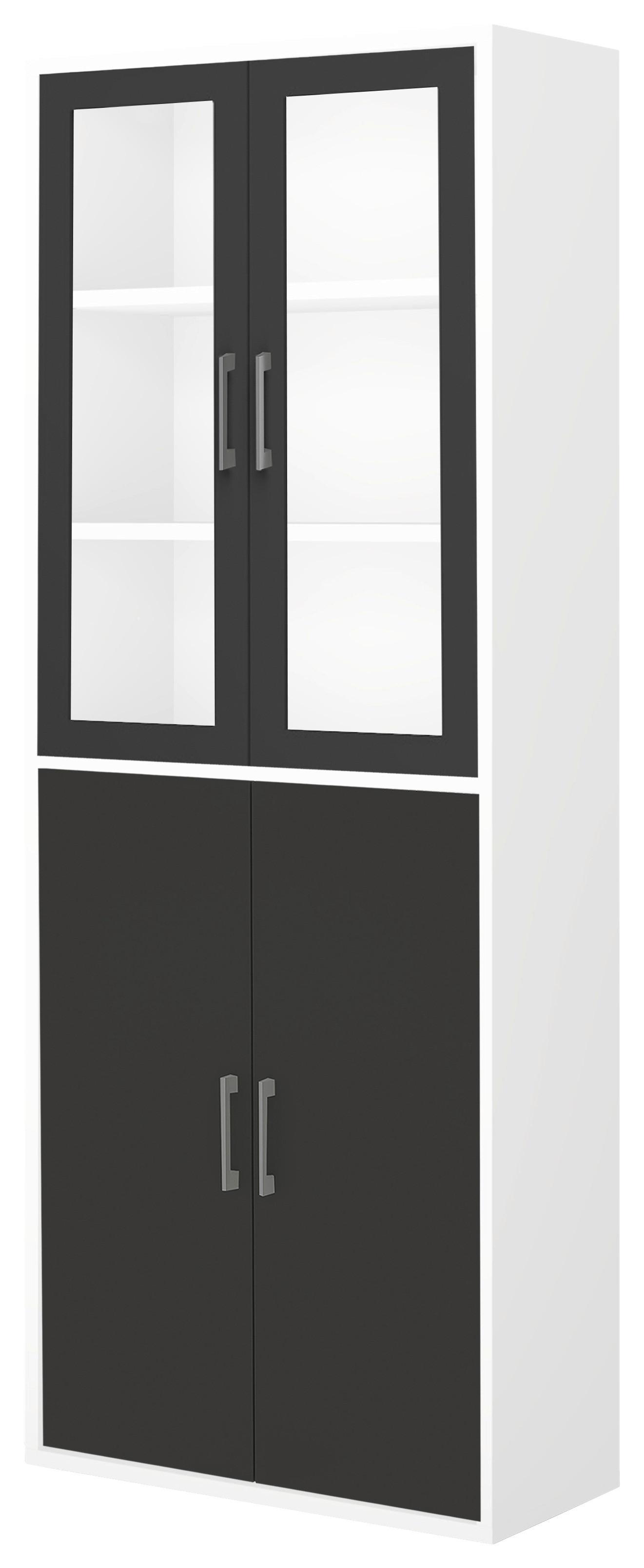 Türenset Big Profi Anthrazit - Anthrazit/Alufarben, Modern, Glas/Holzwerkstoff (77/104/2cm) - Mömax