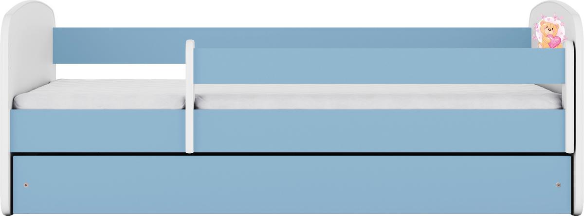 Otroška Postelja Babydreams, Bela, Modra, 80x160cm - modra/bela, Moderno, tekstil/leseni material (80/160cm) - MID.YOU