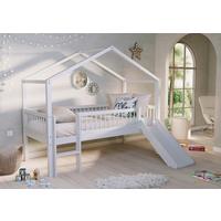 Hausbett FORREST Weiß ca.90x200cm Echtholz, Rutsche - Naturfarben/Weiß, MODERN, Holz (90/200cm) - Vipack