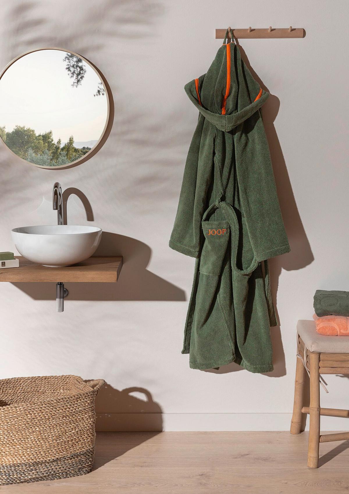 SZLAFROK KĄPIELOWY JOOP! MĘSKI - oliwkowa zieleń, Basics, tkanina (46/48null) - Joop!