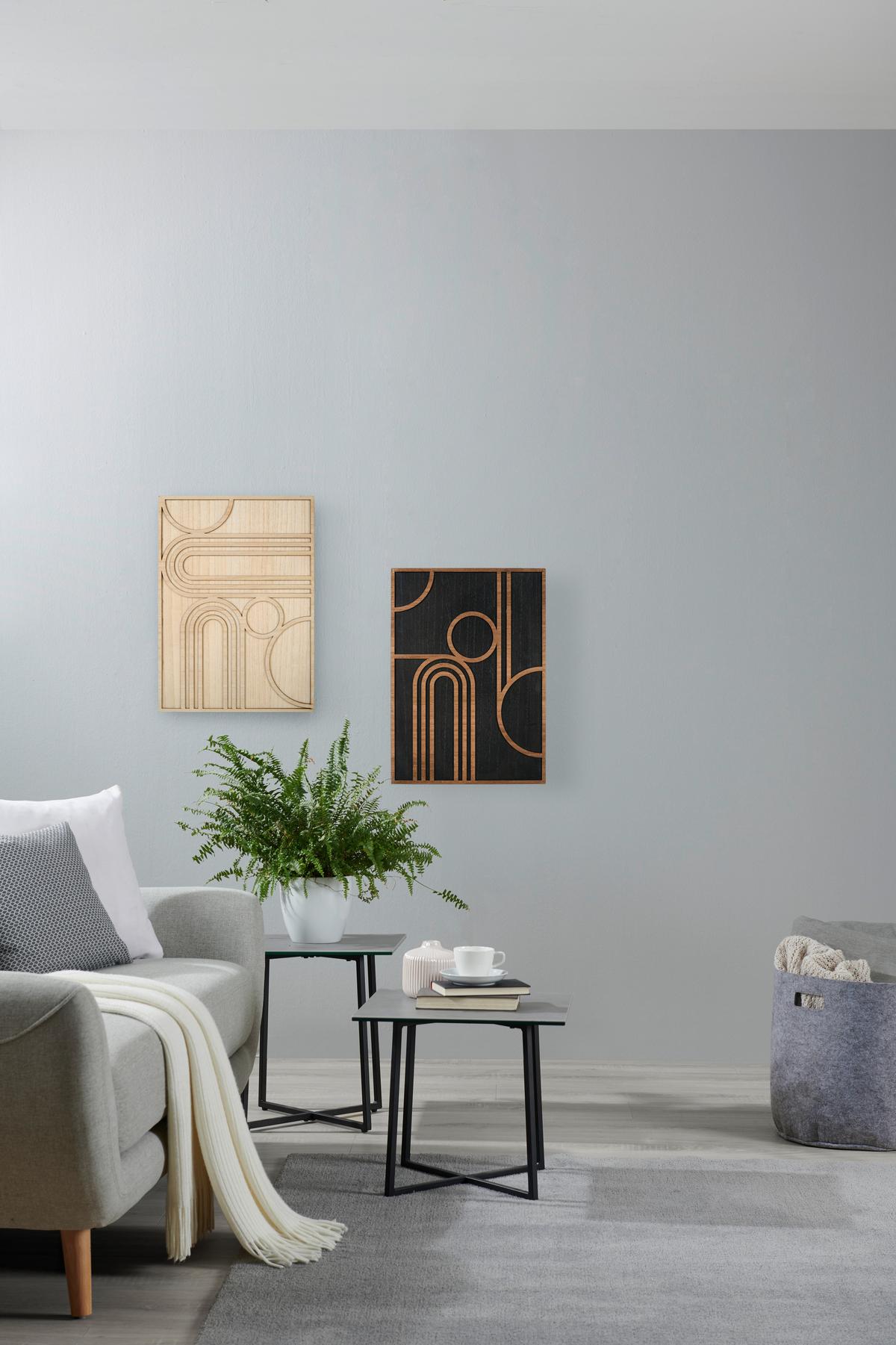 Wanddeko Malo I In Schwarz - Schwarz, Basics, Holz (35,5/49/0,9cm) - Modern Living