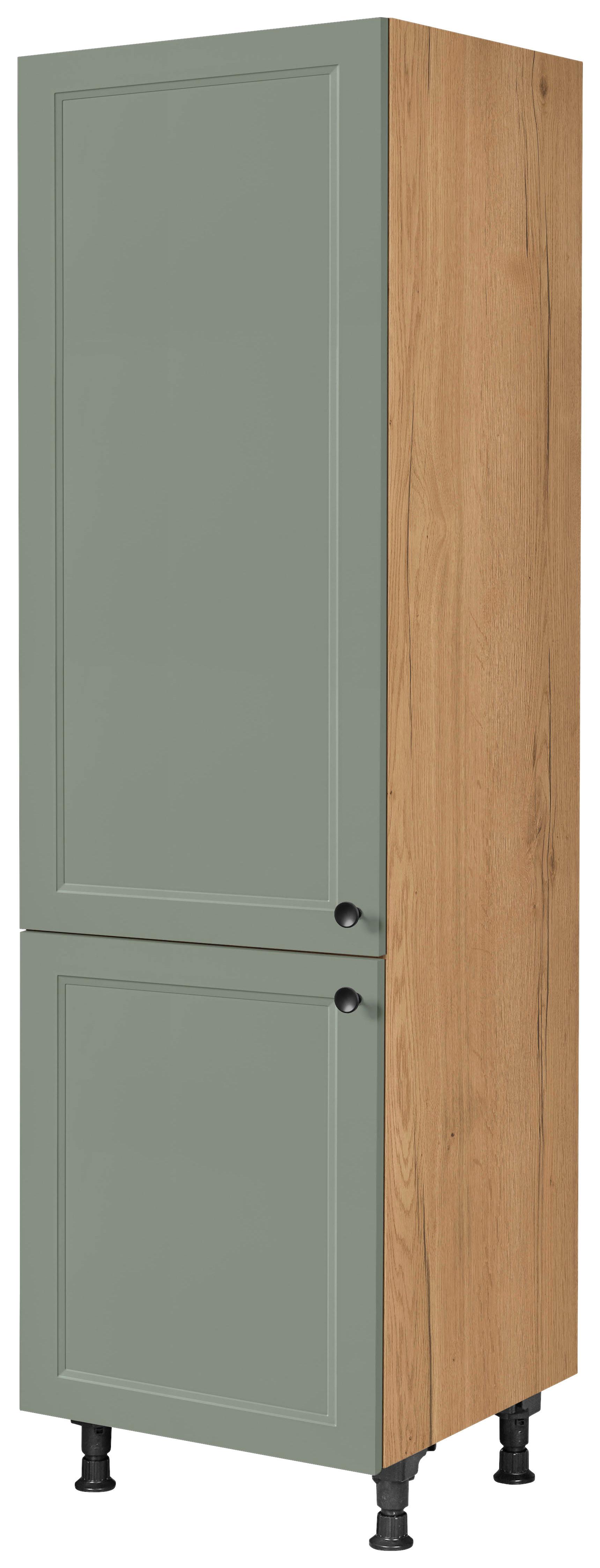 Geräteumbauschrank Cascada Grün - Eichefarben/Schwarz, MODERN, Holzwerkstoff/Metall (60/216,6/58cm) - Nobilia