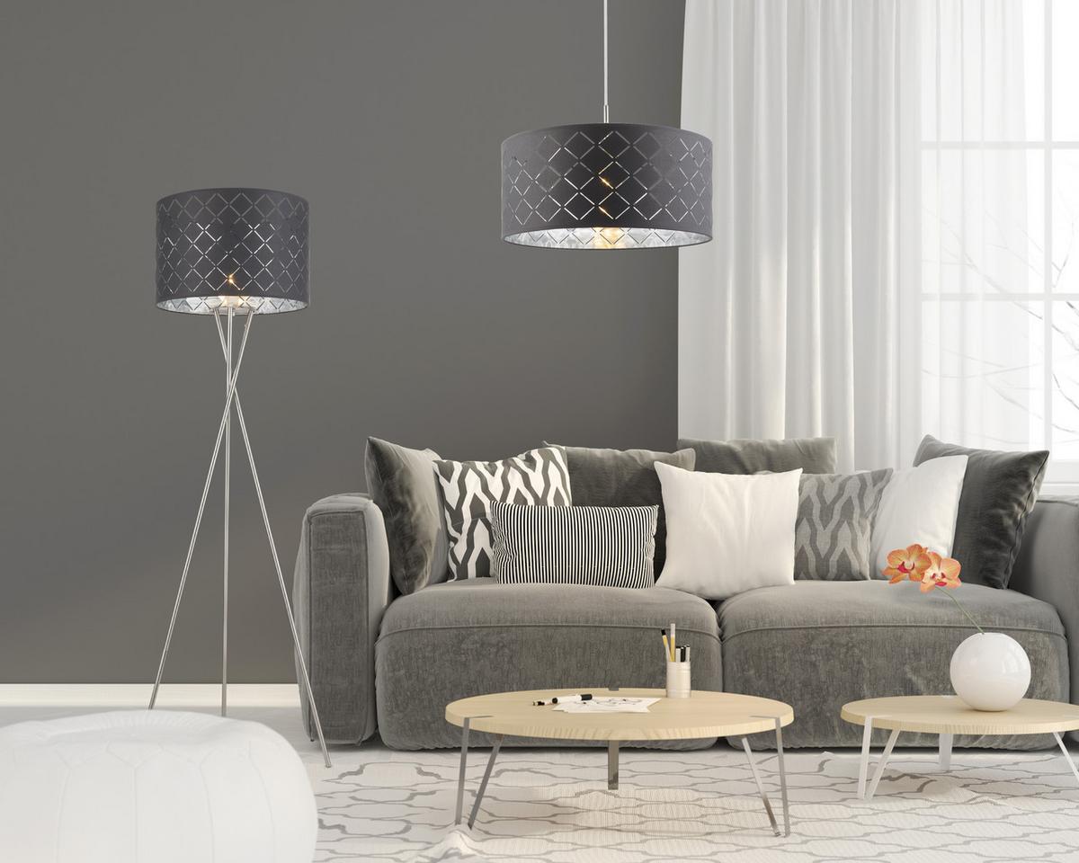 Hängeleuchte Kidal max. 60 Watt - Design, Textil/Metall (40/140cm) - Globo