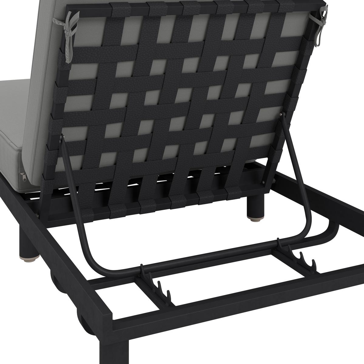 Gartenliege Marina Grau Outdoorstoff/Metall +Abdeckung - Grau, MODERN, Textil/Metall (195/30/84cm) - Bessagi Garden