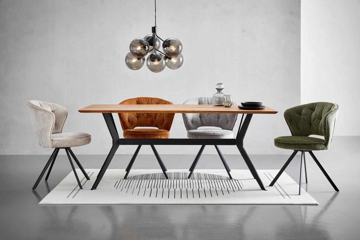 KRZESŁO KIM - czarny/taupe, Design, metal/tkanina (60/80/57cm) - Novel