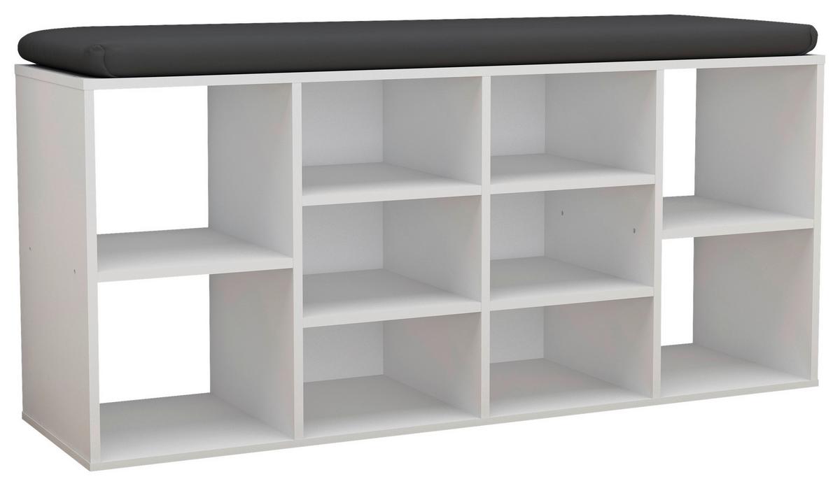 Schuhregal HINSOL Weiß ca. 104x50x30 cm - Weiß, Design, Holzwerkstoff (104/50/30cm) - MID.YOU