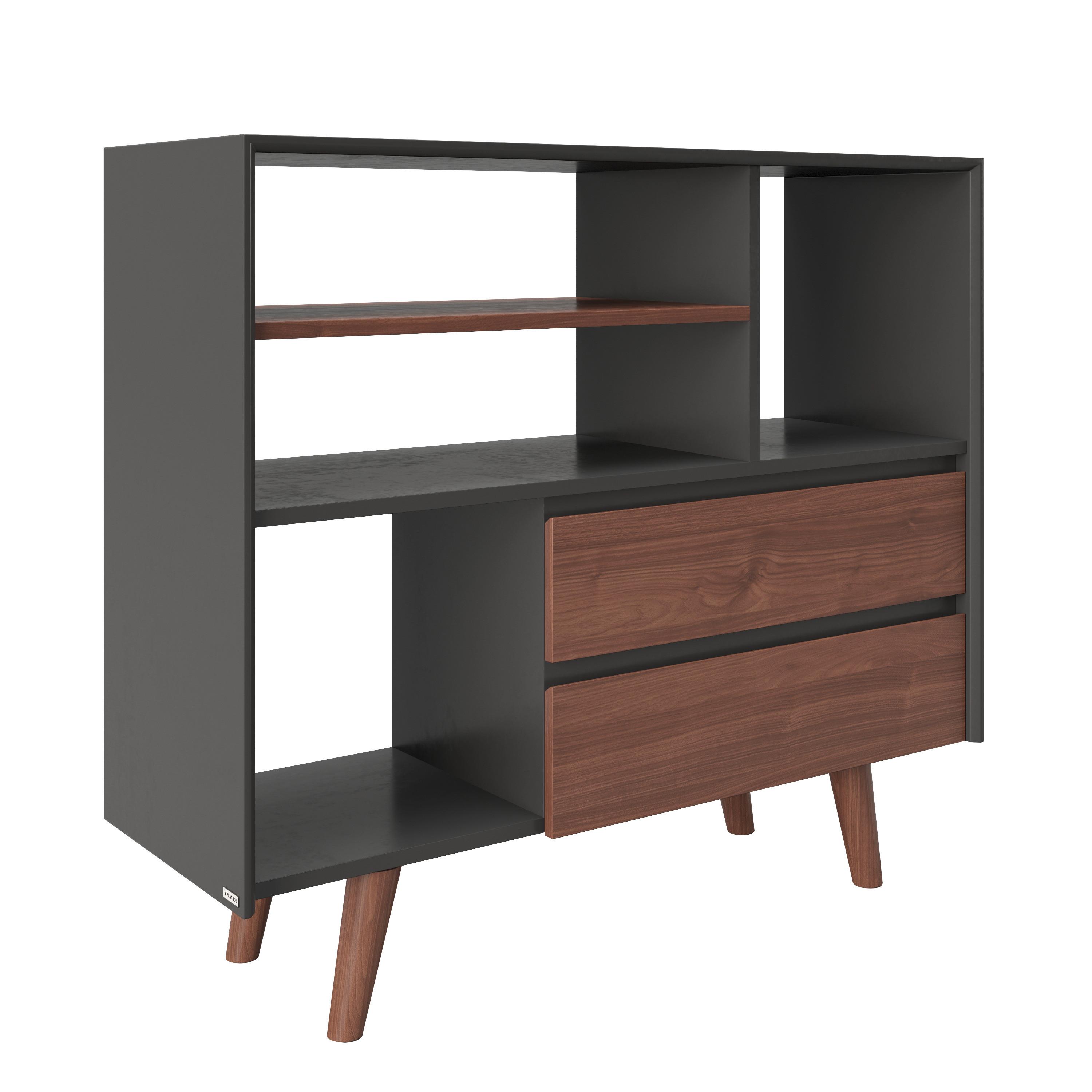 PLAYBOY Standregal Victoria ca. 110x97 cm Walnussfarben - Walnussfarben, KONVENTIONELL, Holz/Holzwerkstoff (110/97,4/38cm) - Playboy