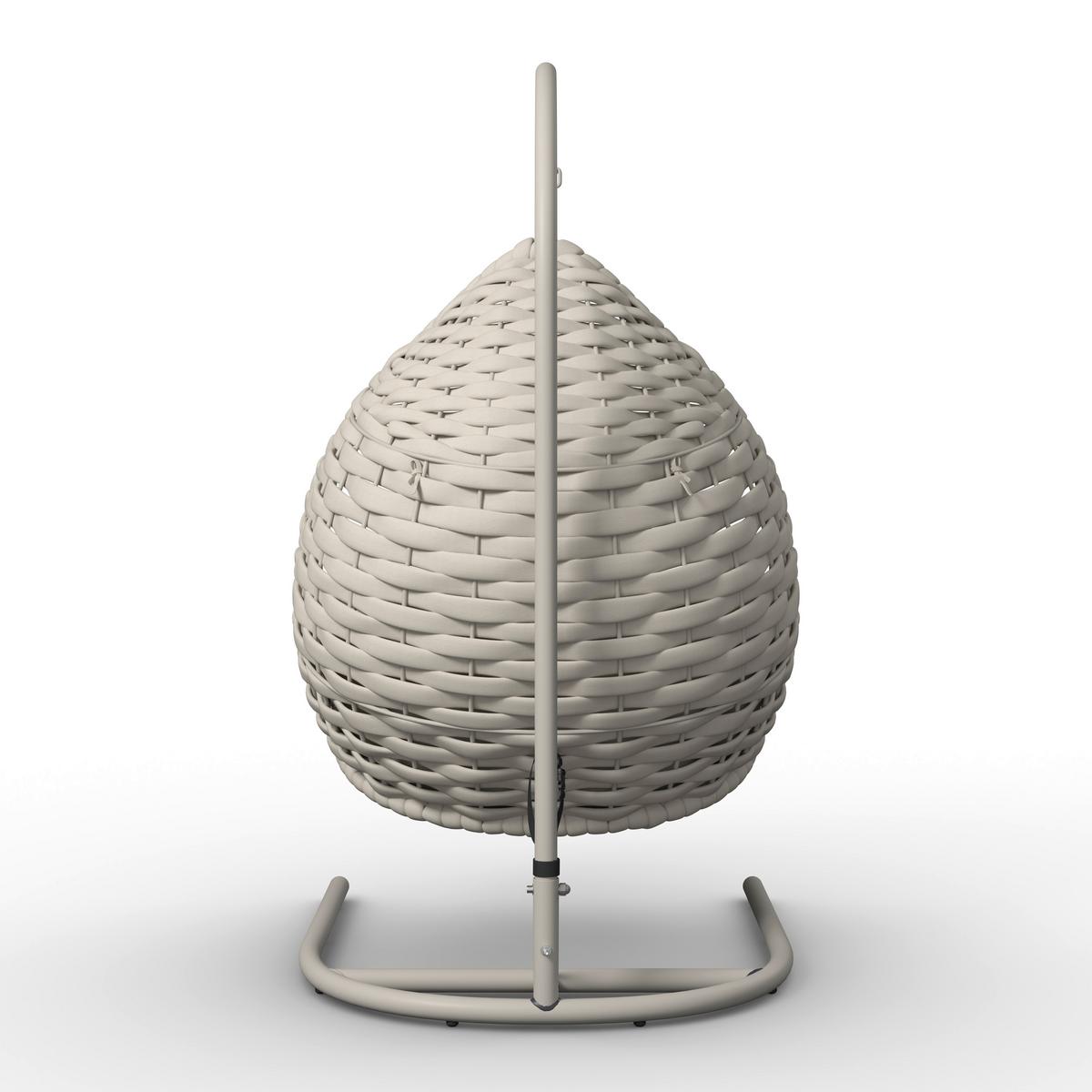 Hängesessel Sasa Creme Outdoorstoff/Metall/Kunststoff - Creme, MODERN, Kunststoff/Textil (115/200/118cm) - Bessagi Garden