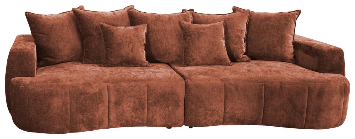 Mega Sofa Berg - boje hrđe/crna, Trend, tekstil/plastika (292/71-99/127cm) - Modern Living