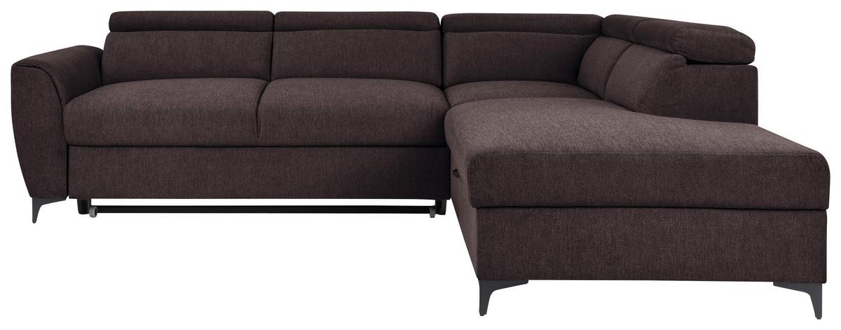 Kutna Garnitura Lapis - tamno smeđa/crna, Konvencionalno, tekstil/metal (255/217cm) - Modern Living