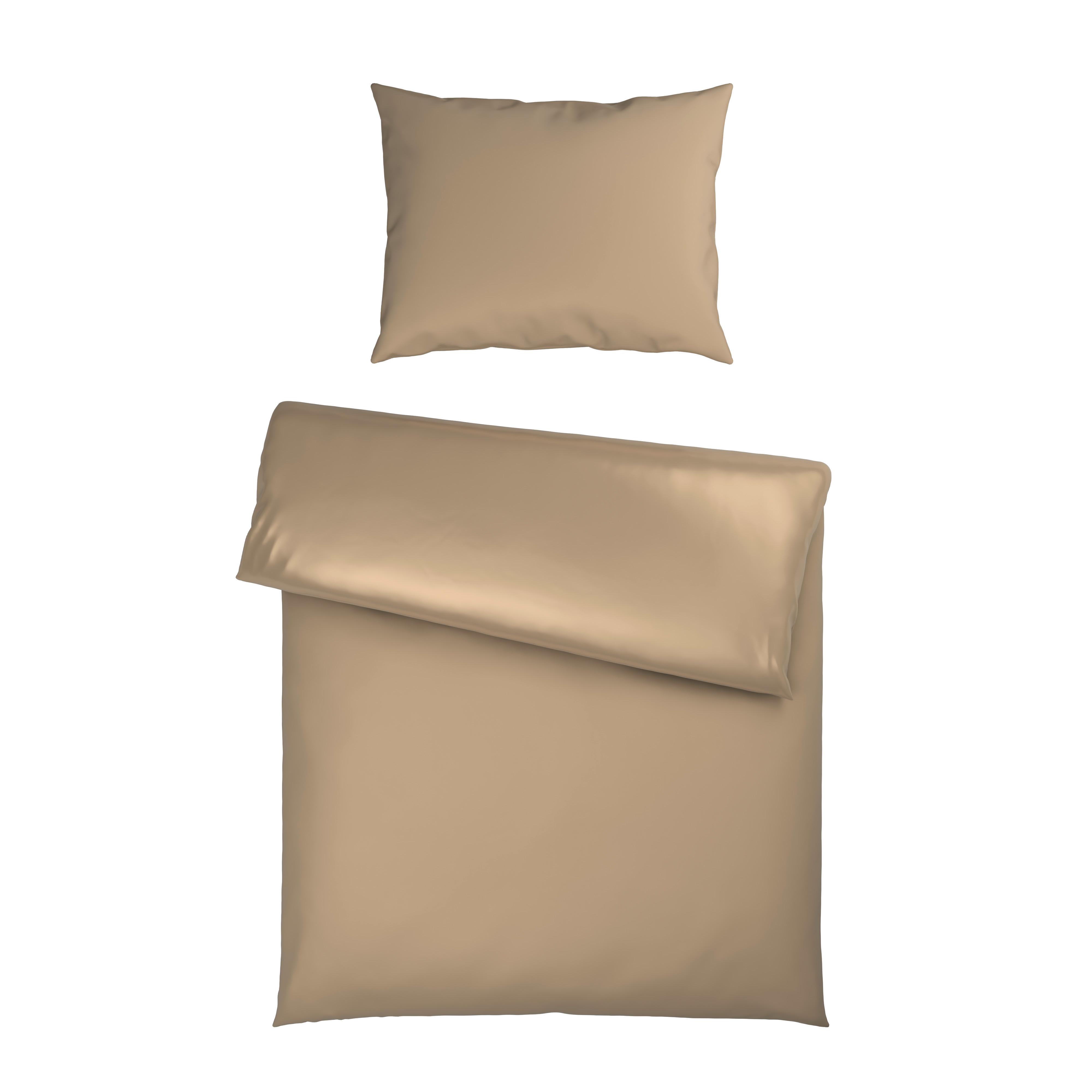 Ágyneműhuzat-garnitúra Pamutszatén Xenia Uni - bézs, Modern, textil (140/200cm) - Premium Living
