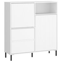 Komoda Avenale, Bela - črna/bela, Trend, kovina/leseni material (105,4/117,2/40cm)