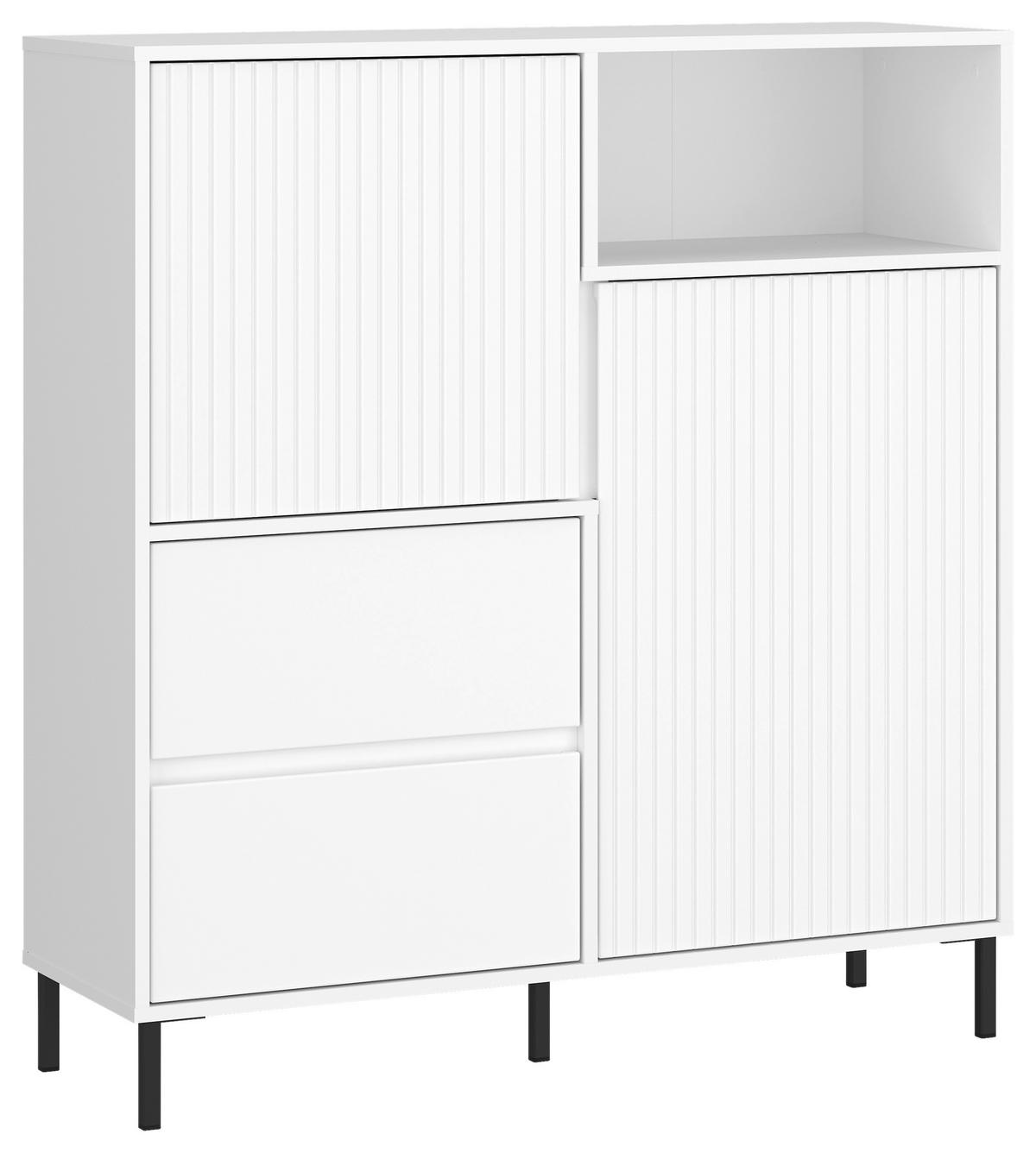 Komoda Avenale, Bela - črna/bela, Trend, kovina/leseni material (105,4/117,2/40cm)