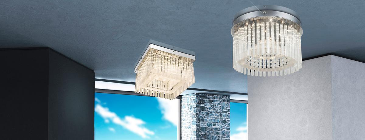 Stropna Led-svetilka Joyce, S Sijalko - Design, kovina/umetna masa (37/23cm) - Globo