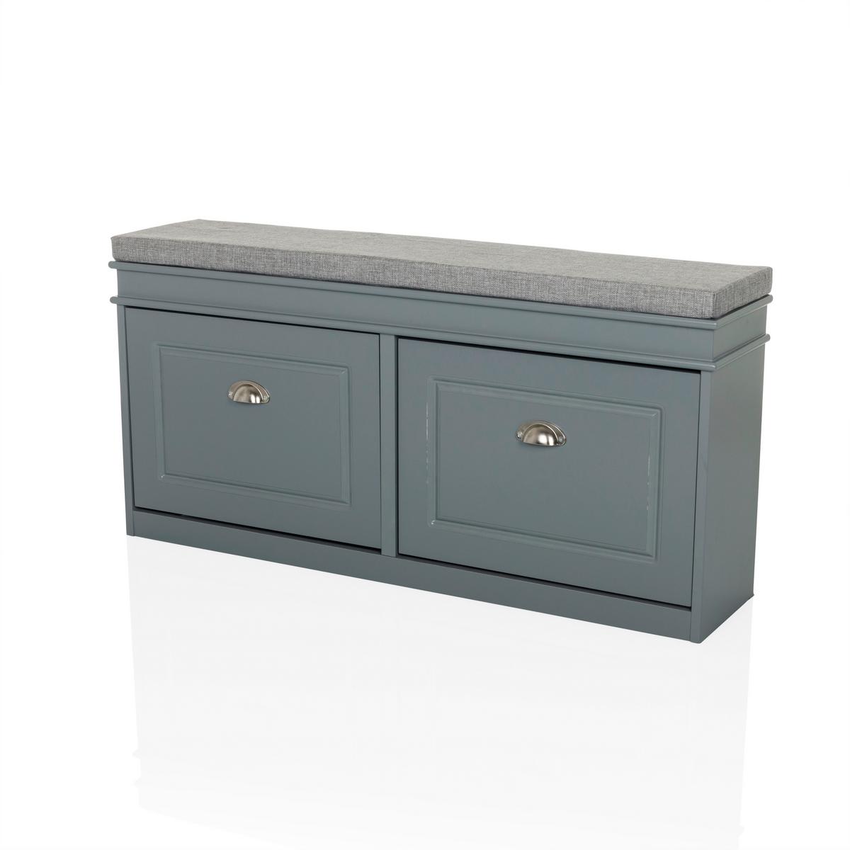 Omara Za Čevlje Estha 2, Siva - srebrne barve/siva, Moderno, kovina/leseni material (104/52/24cm) - MID.YOU