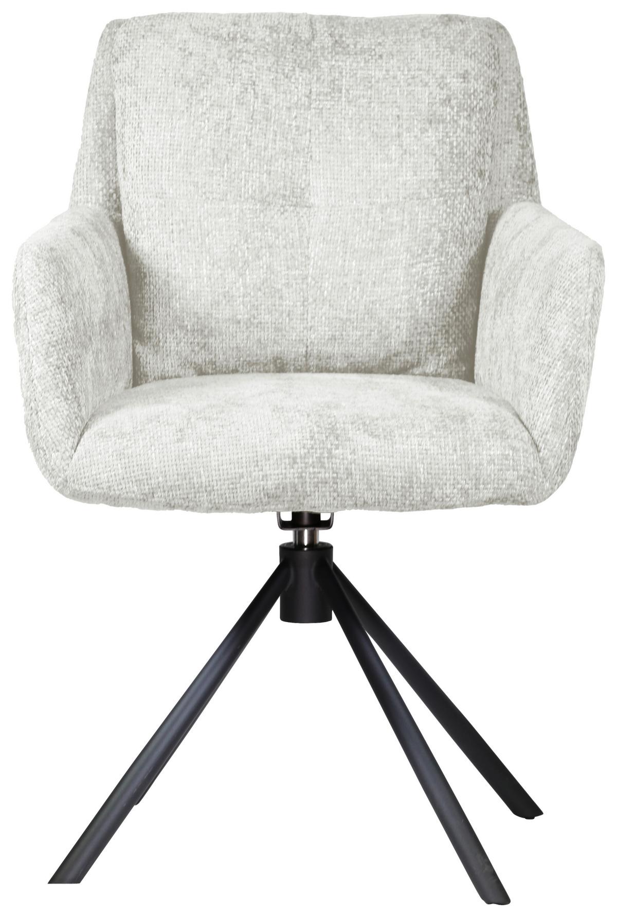 KRZESŁO Z PODŁOKIETNIKAMI JENNY - beżowy/czarny, Design, metal/tkanina (63/84/62,5cm) - Novel