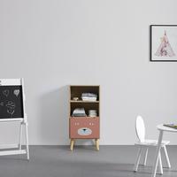 Gyerek Komód Lanny - pink/feketefenyő színű, Modern, fa (40/86/31cm) - Bessagi Kids