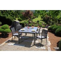 Vrtna Garnitura New Jersey, 5-Delni Set - temno siva/siva, Basics, kovina/umetna masa (180/98/74cm) - Acamp