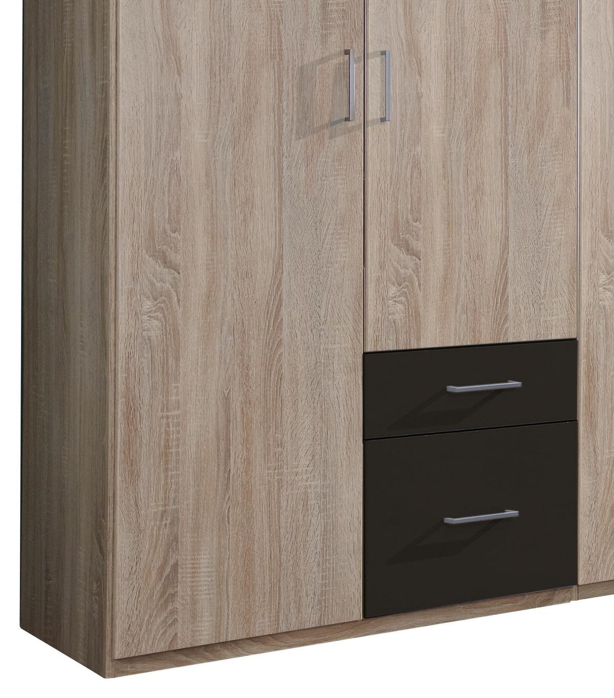 Ormar S Klasičnm Vratima Freiburg - srebrne boje/boje grafita, Design, staklo/drvni materijal (270/210/58cm) - Modern Living