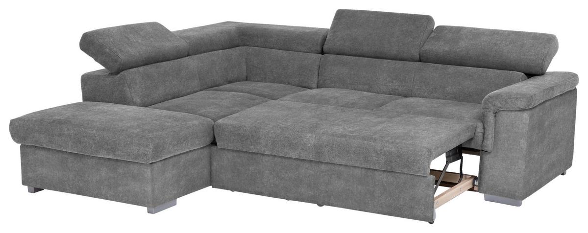 Wohnlandschaft "Milla" , Grau ca. 217x252 cm - Grau, Basics, Holz/Textil (217/252cm) - MID.YOU