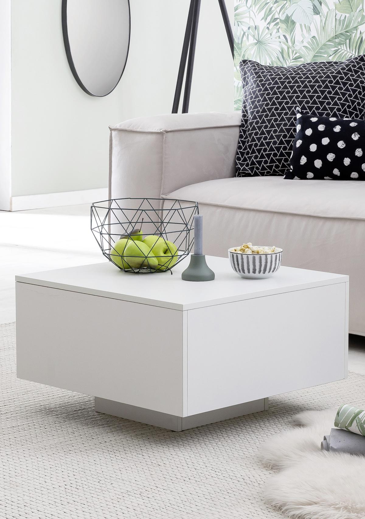 Klubska Miza Couchtisch - bela, Moderno, leseni material (60/60/35,5cm) - MID.YOU