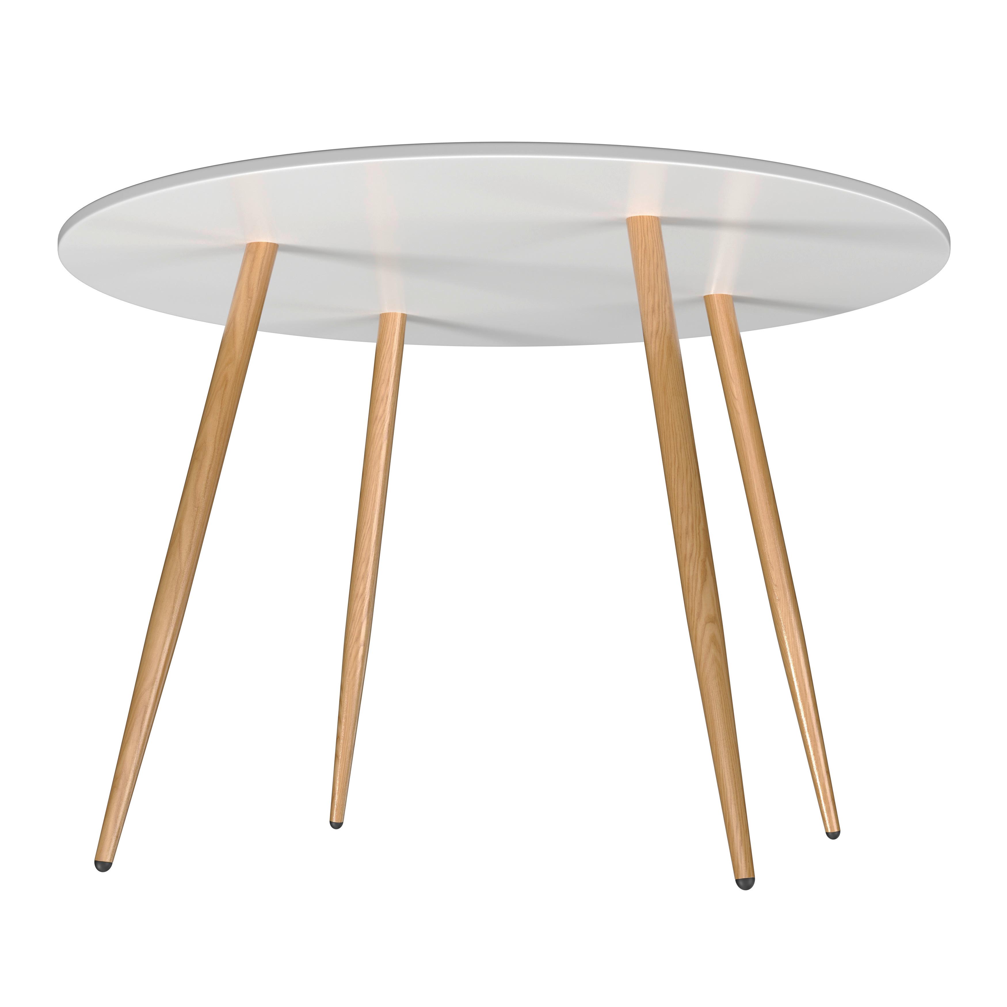 MATBORD JOHN - vit/ekfärgad, Modern, metall/trämaterial (90/75cm) - Bessagi Home