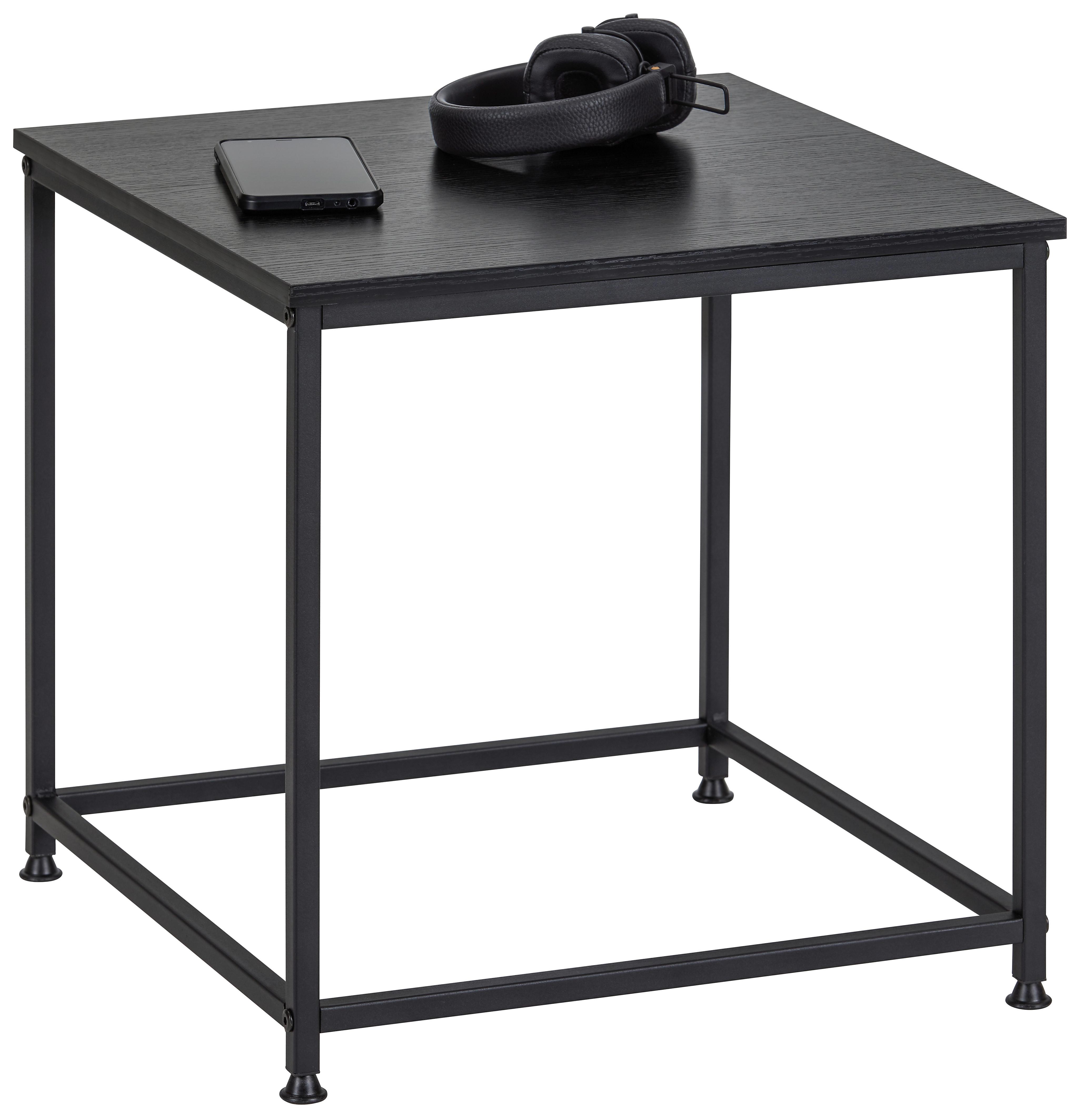 Beistelltisch aus Metall in Schwarz - Schwarz, MODERN, Holzwerkstoff/Metall (45/45/45cm) - Mömax