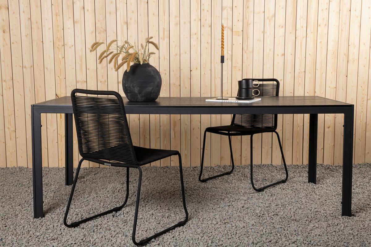 GARTENTISCH BREAK - Schwarz, KONVENTIONELL, Metall (205/90/73,5cm) - Gardenson