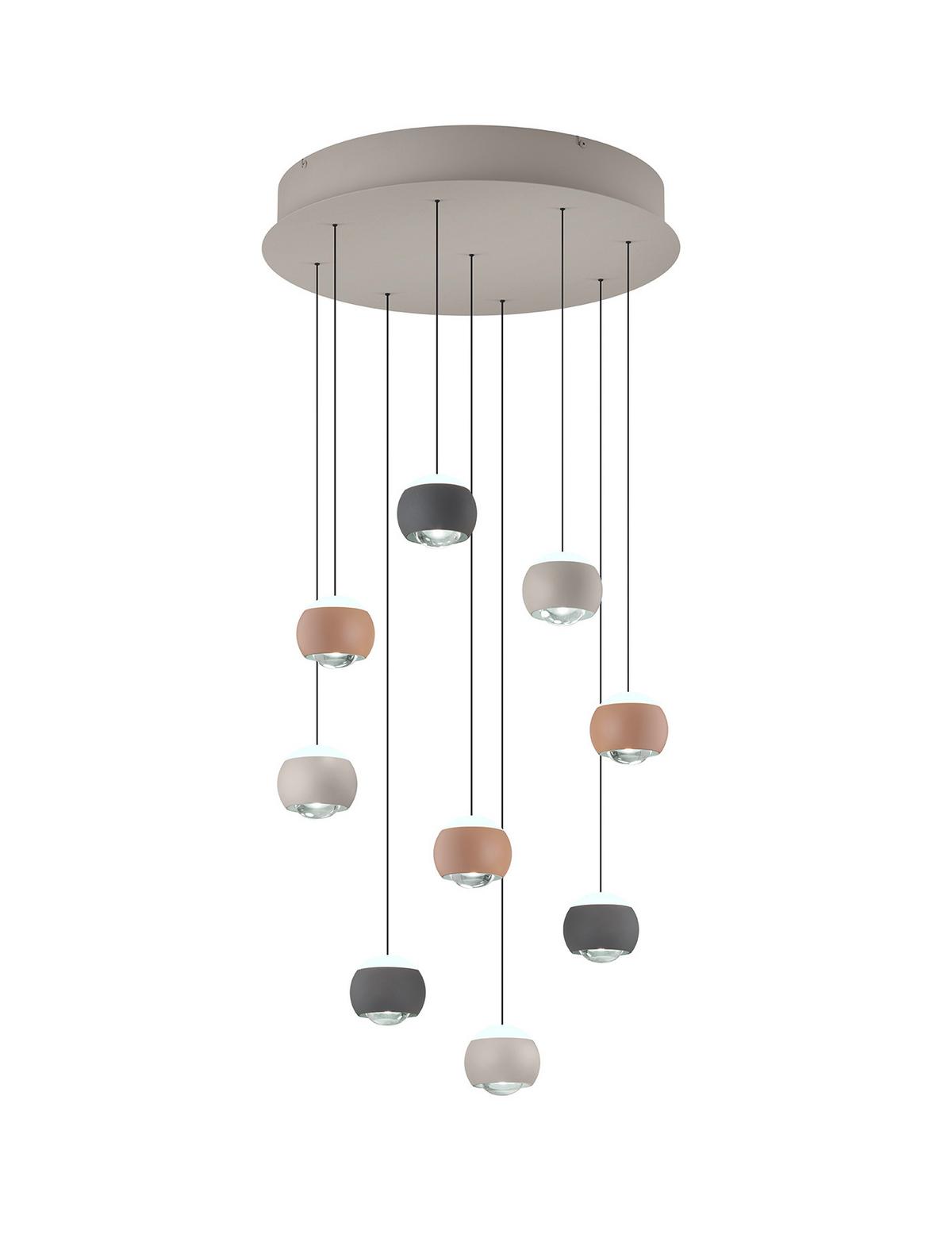 LAMPA WISZĄCA LED MR34449117 CANNON - antracytowy/szarobiały, Design, metal (54/200cm) - Musterring