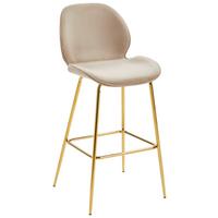 STOŁEK BAROWY ADRIANO BAR - kolor złoty/taupe, Modern, metal/drewno (47/104/55cm) - Livetastic