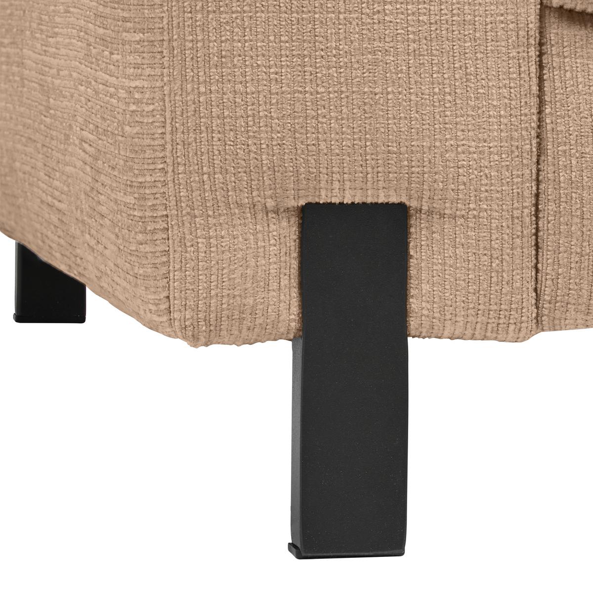 3-Sitzer-Sofa Sandfarben - Sandfarben/Schwarz, MODERN, Textil/Metall (230/66-87/96cm) - Mömax