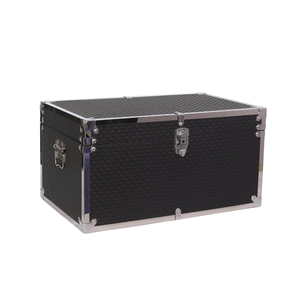 PUDEŁKO DEKORACYJNE R68B23007R - czarny, Lifestyle, skóra/materiał drewnopochodny (49/30/26cm) - Ambia Home