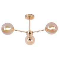 LAMPA SUFITOWA AMBER - kolor bursztynowy, Trend, metal/szkło (62/62/25cm) - Novel