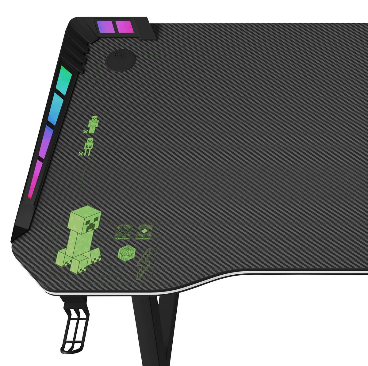 Gamingtisch Minecraft Schwarz ca. 120x60x74cm - Schwarz, MODERN, Holzwerkstoff/Metall (120/60/74cm) - Minecraft