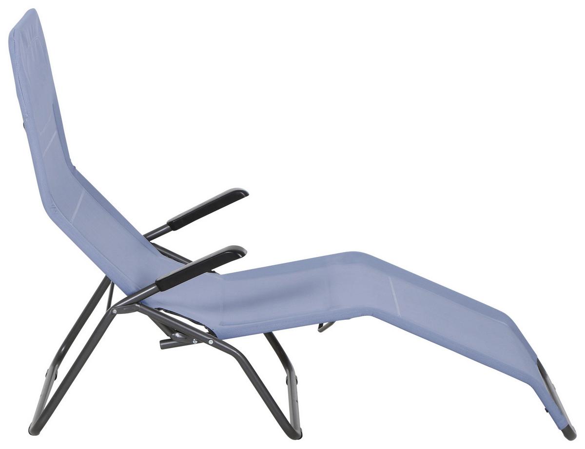 Gartenliege Anco Hellblau Stahl - Anthrazit/Hellblau, MODERN, Textil/Metall (72,5/103,5/144cm) - Siena Garden