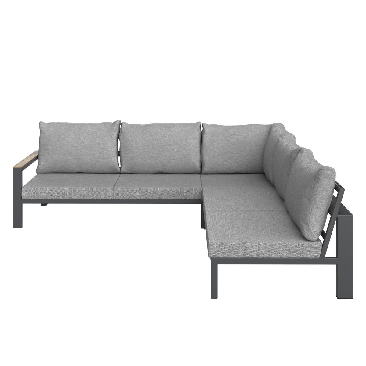Garnitură grădină Melina - gri deschis/gri închis, Modern, lemn/metal (272/79/84cm) - Bessagi Garden